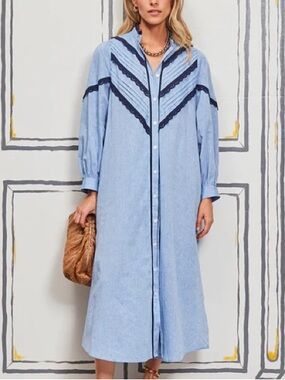 Tuckernuck Pomander Place Jolene Blue Chambray Midi Dress